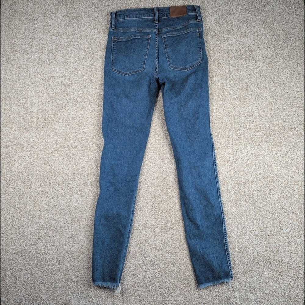 Madewell Womens 10" High Rise Skinny Jeans Button Fly Frayed Hem Medium Wash‎ - Picture 6 of 9